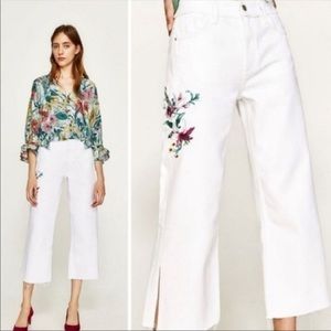 NWT Zara white crop jeans size 38